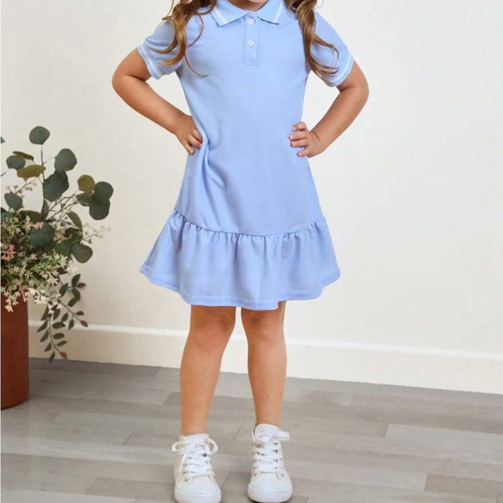 Light Blue Kids Polo Dress
